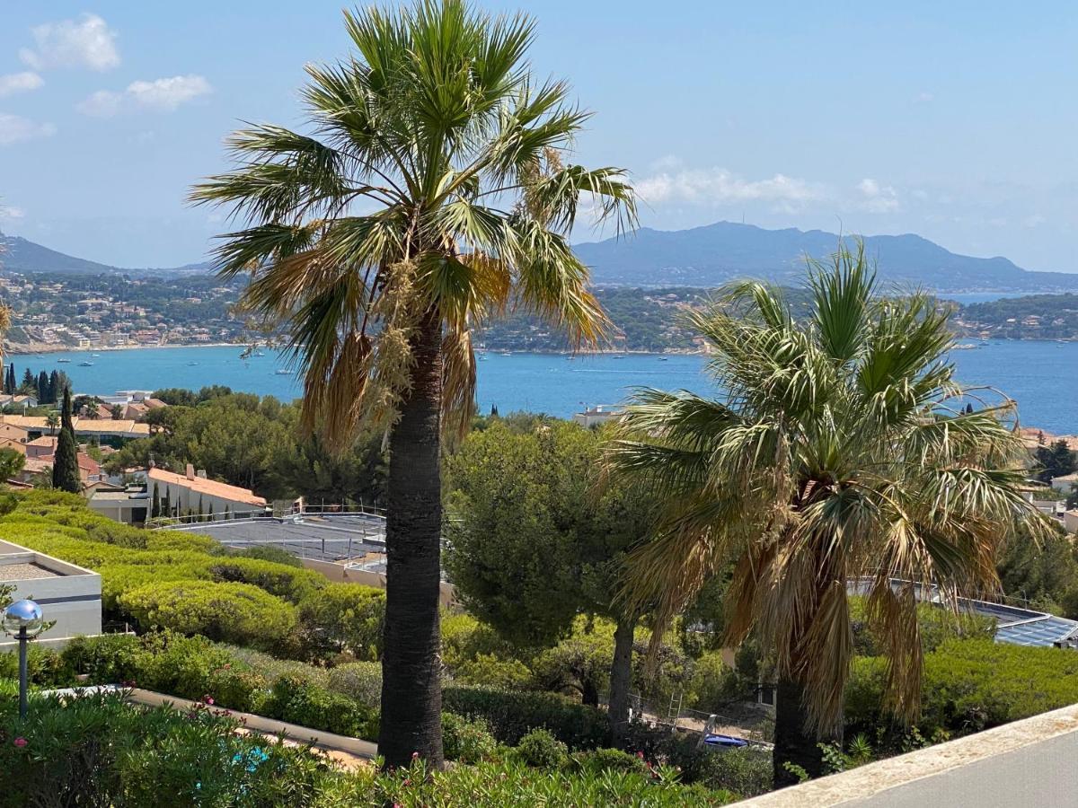 Superbe T2 44M2 - Grande Terrasse Vue Mer Panoramique Exceptionnelle Piscine - Parking Bandol Exterior foto
